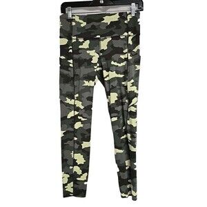 Lululemon Fast Free HR Tight 23" Pockets Heritage Camo Green Size 8 EUC